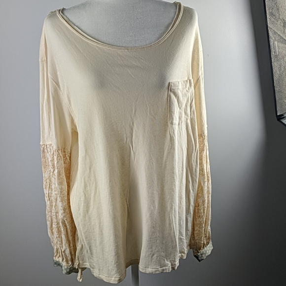 Free people ivory Ecru boho top medium - Picture 2 of 8